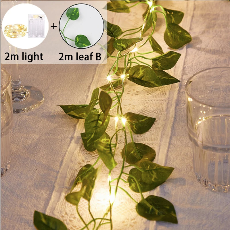 String LED lights 2m with maple leaf for night romantic decortion