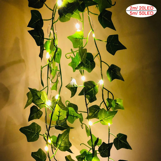 String LED lights 2m with maple leaf for night romantic decortion